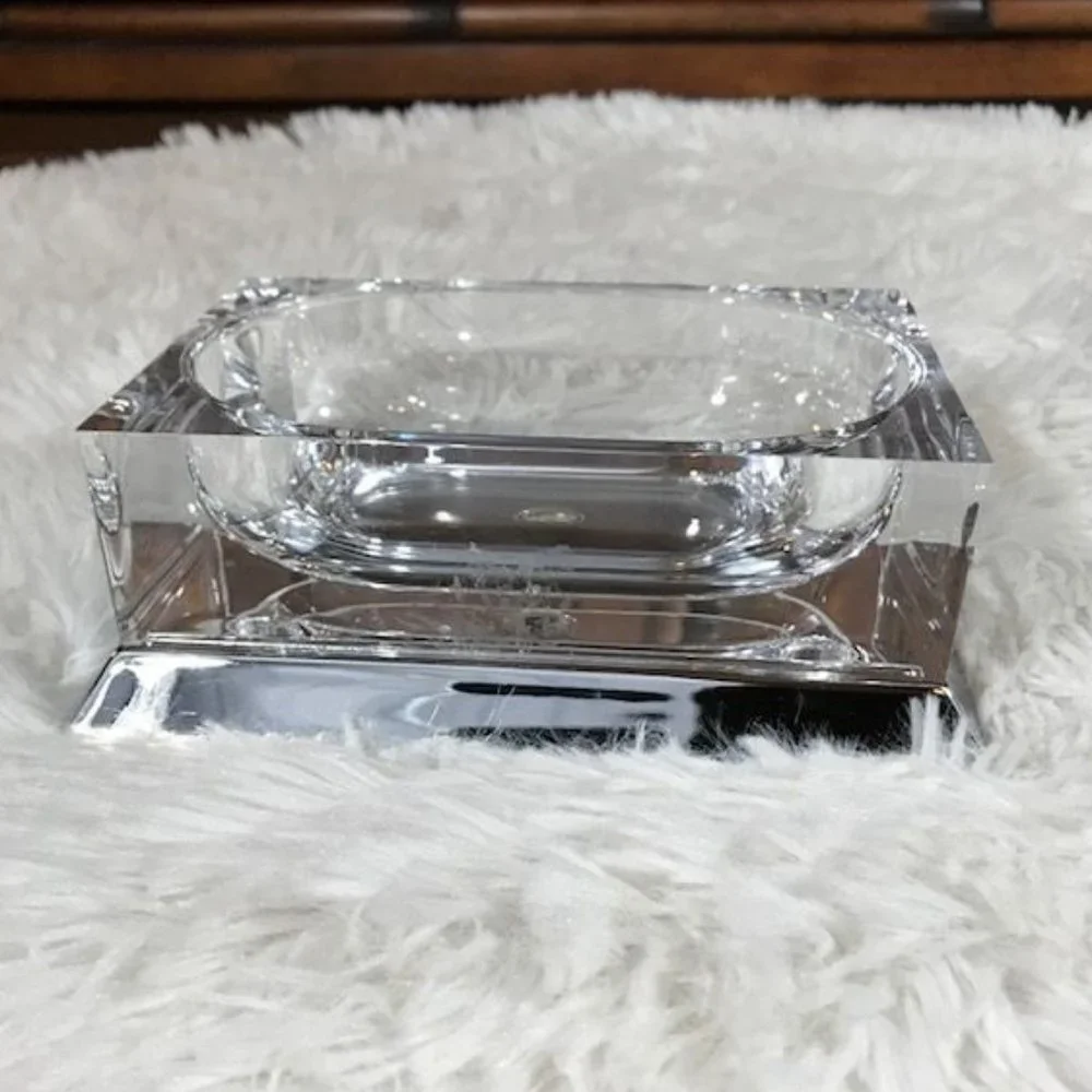 Springs Palace Finesse Swing Door Storage Unit + Soap Dish Lucite Metal Set